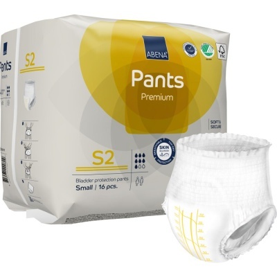 Pacote de fraldas Abena Pants Premium e uma fralda aberta ao lado