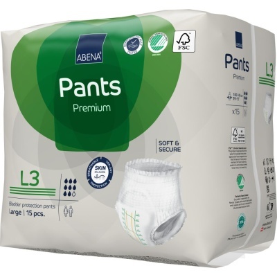 Pacote de fraldas para incontinência Abena Pants Premium L3 com 15 unidades
