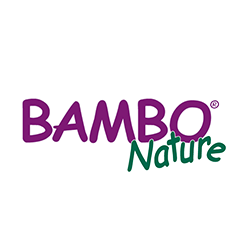Logótipo BAMBO Nature em roxo e verde