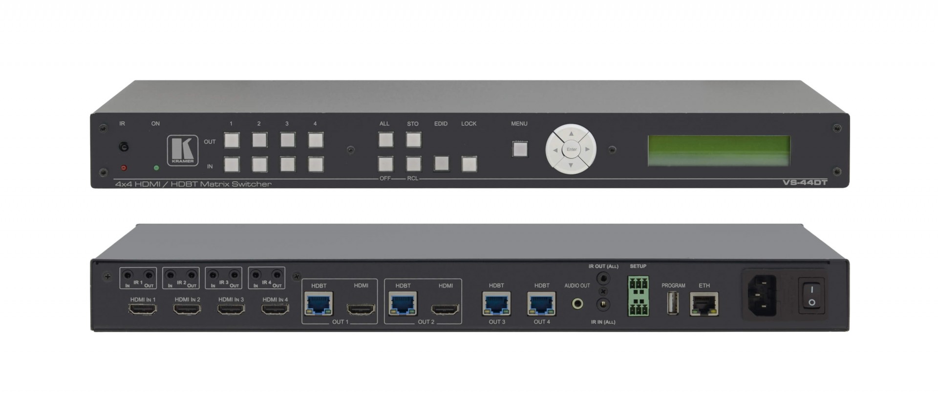 Kramer VS-44DT 4x4 4K60 4:2:0 HDMI/HDBaseT Extended–Reach PoE Matrix Switcher