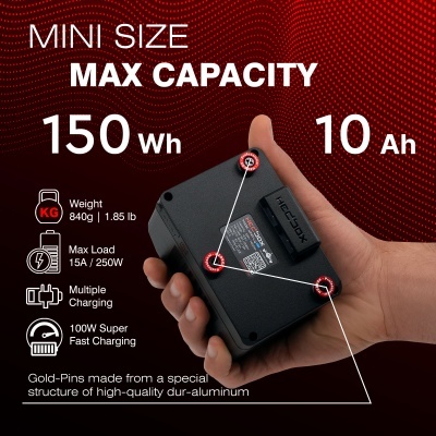 Hedbox NINA-L - Mini GOLD-Mount SMART Battery 150W