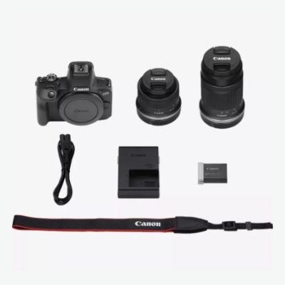 Canon Câmara EOS R100 + RF-S 18 – 45mm IS STM + RF-S 55-210mm F5-7.1 IS STM