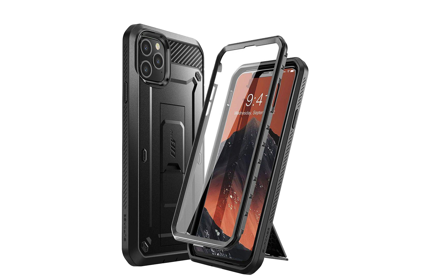 Capa Anti-Shock 360º Supcase Unicorn Beetle Pro para iPhone 11 Pro Capas de proteção para smartphone preto com suporte e moldura transparente