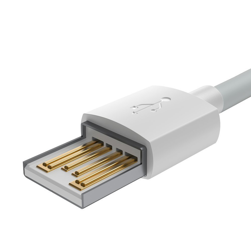 (Pack 2) Cabo Baseus 2.4A Lightning para USB (1,5 m) Cabo USB com conector tipo A branco com pinos dourados