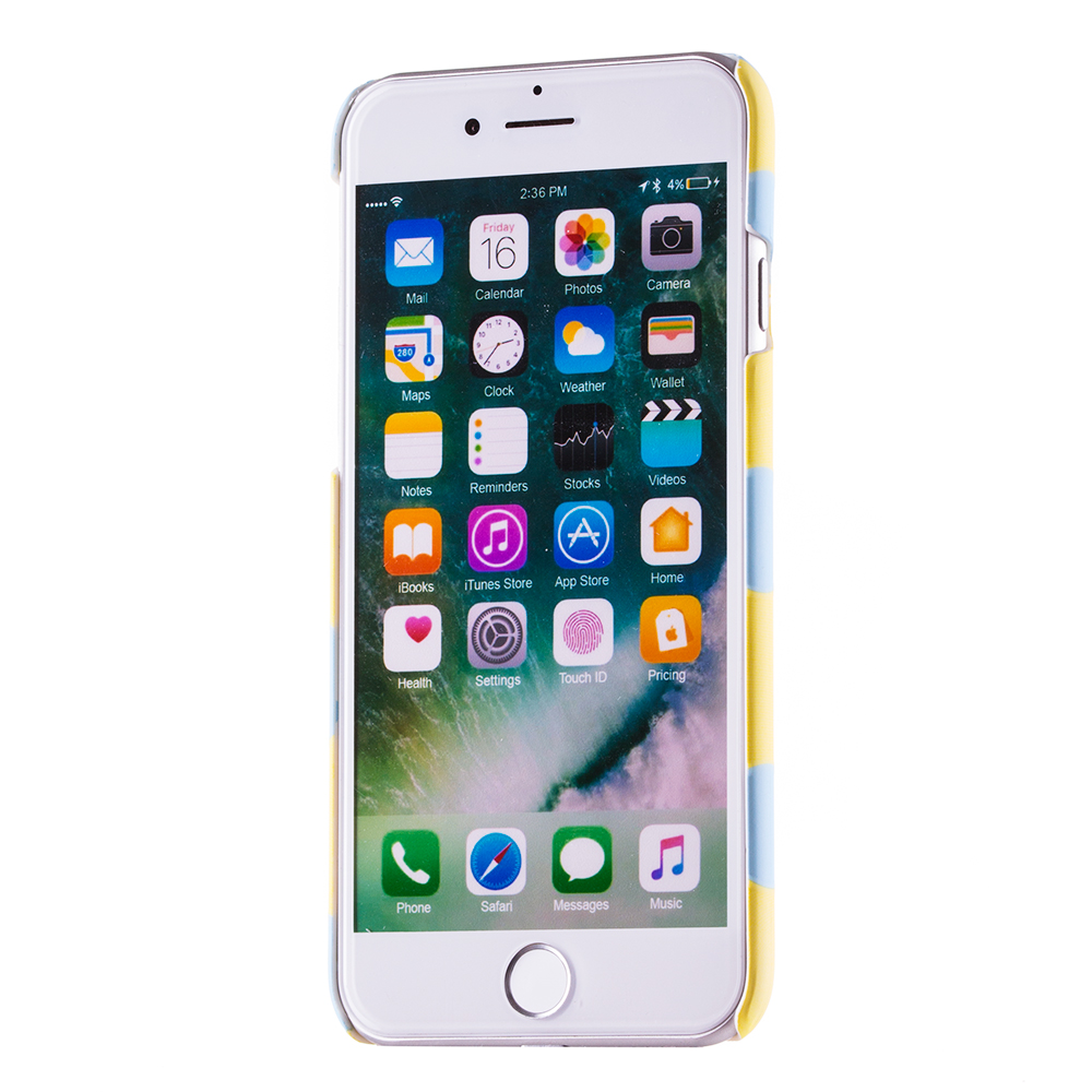 Capa Aru Frosted Cutie Dots para iPhone Smartphone prateado com ecrã ligado a mostrar ícones de aplicações