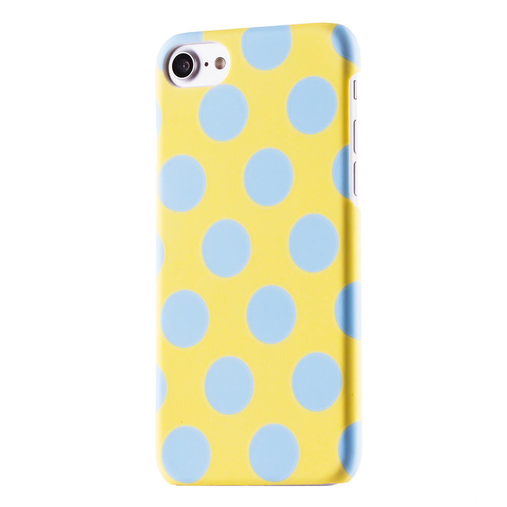 Capa Aru Frosted Cutie Dots para iPhone Capa para telemóvel amarela com bolinhas azuis
