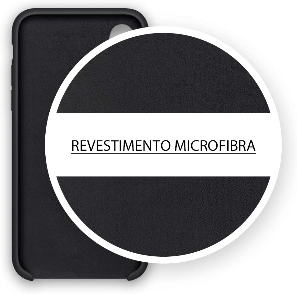 iPhone XR Capa Silicone Rígido Premium Rubberized OEM Capa preta de smartphone com revestimento em microfibra