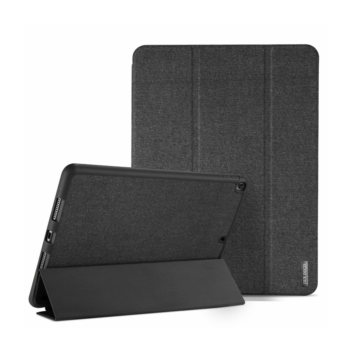 Capa Dux Ducis Domo Pencil para iPad 9.7'' Capa protetora para tablet cinza escuro com suporte e recortes