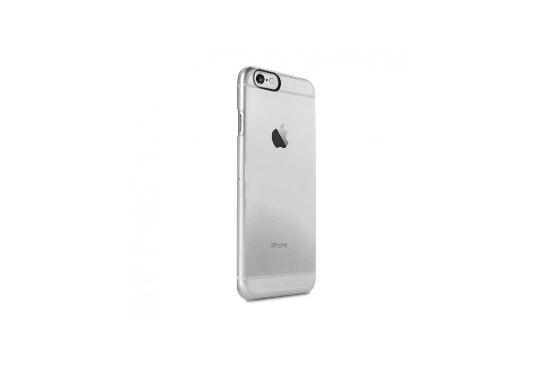 iPhone 6/6S Plus Capa 100% Transparente Rígida PURO Smartphone Apple iPhone com capa transparente e traseira prateada