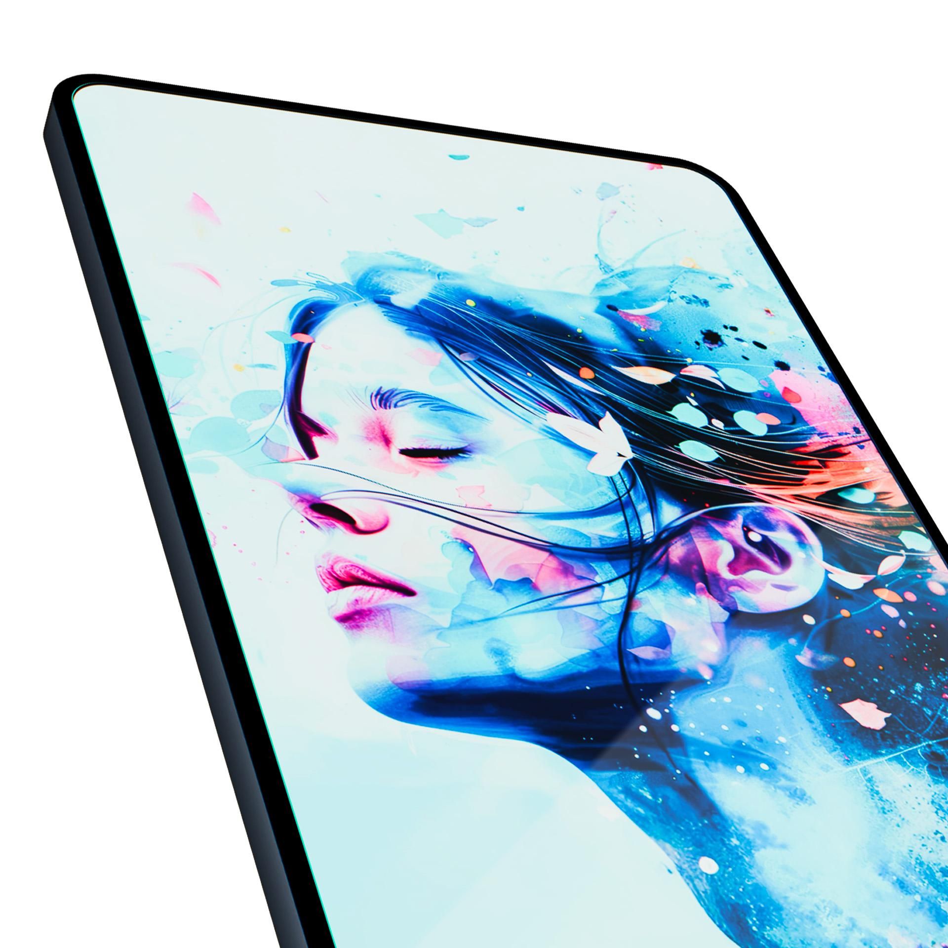 (Pack 2) Película de Protecção 3mk em Vidro Híbrido Paper Feeling™ para iPad Pro 12.9" Ecrã digital com arte de rosto feminino colorido e abstrato