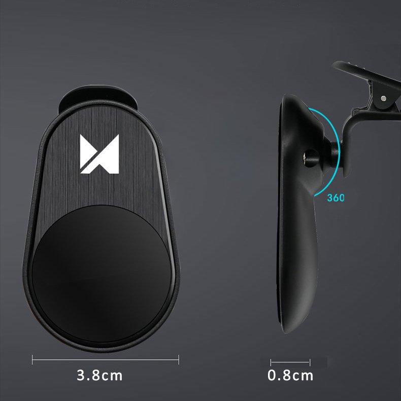 Suporte Magnético 360º Mini Bracket Wozinsky para automóvel Suporte de telemóvel preto para carro com clip ajustável e rotação 360°