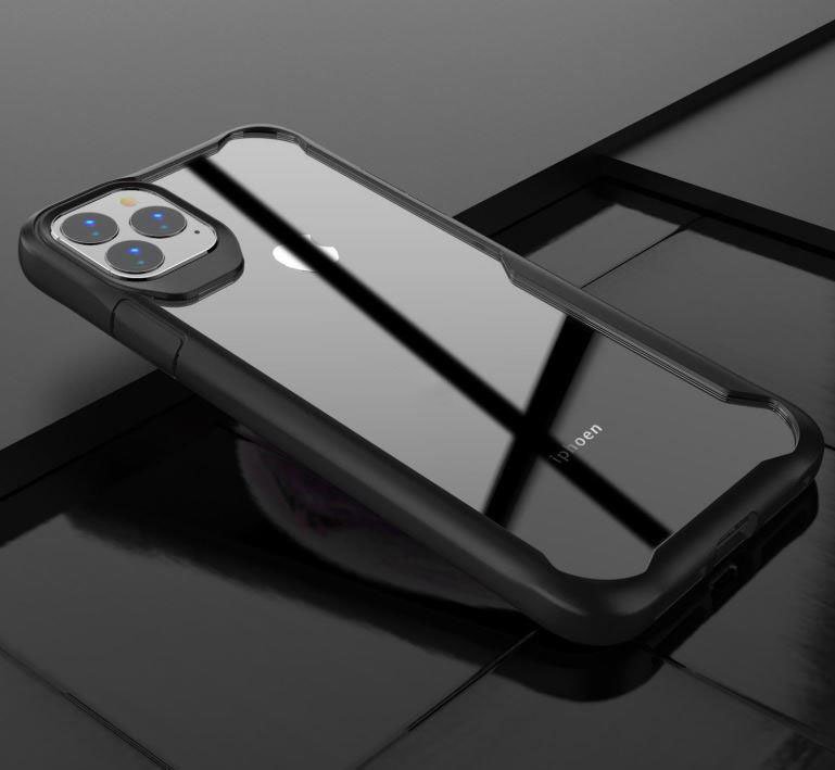 Capa Anti-Shock Proda Hart para iPhone 11 Pro Capa transparente para smartphone com bordas pretas e recorte para câmara
