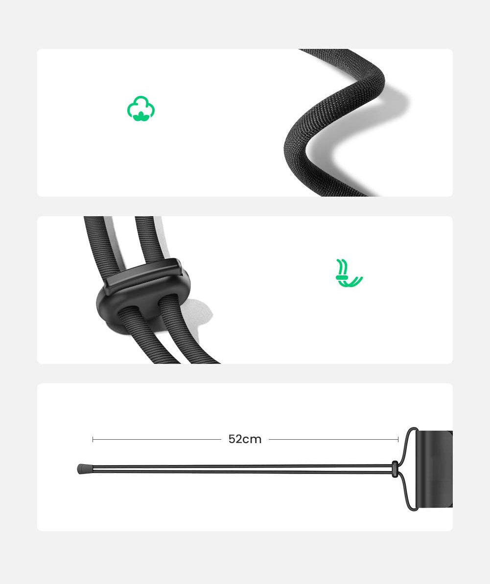 Capa/Bolsa Universal 6.6'' Impermeável Cabo preto trançado com ajustador e régua medindo 52cm