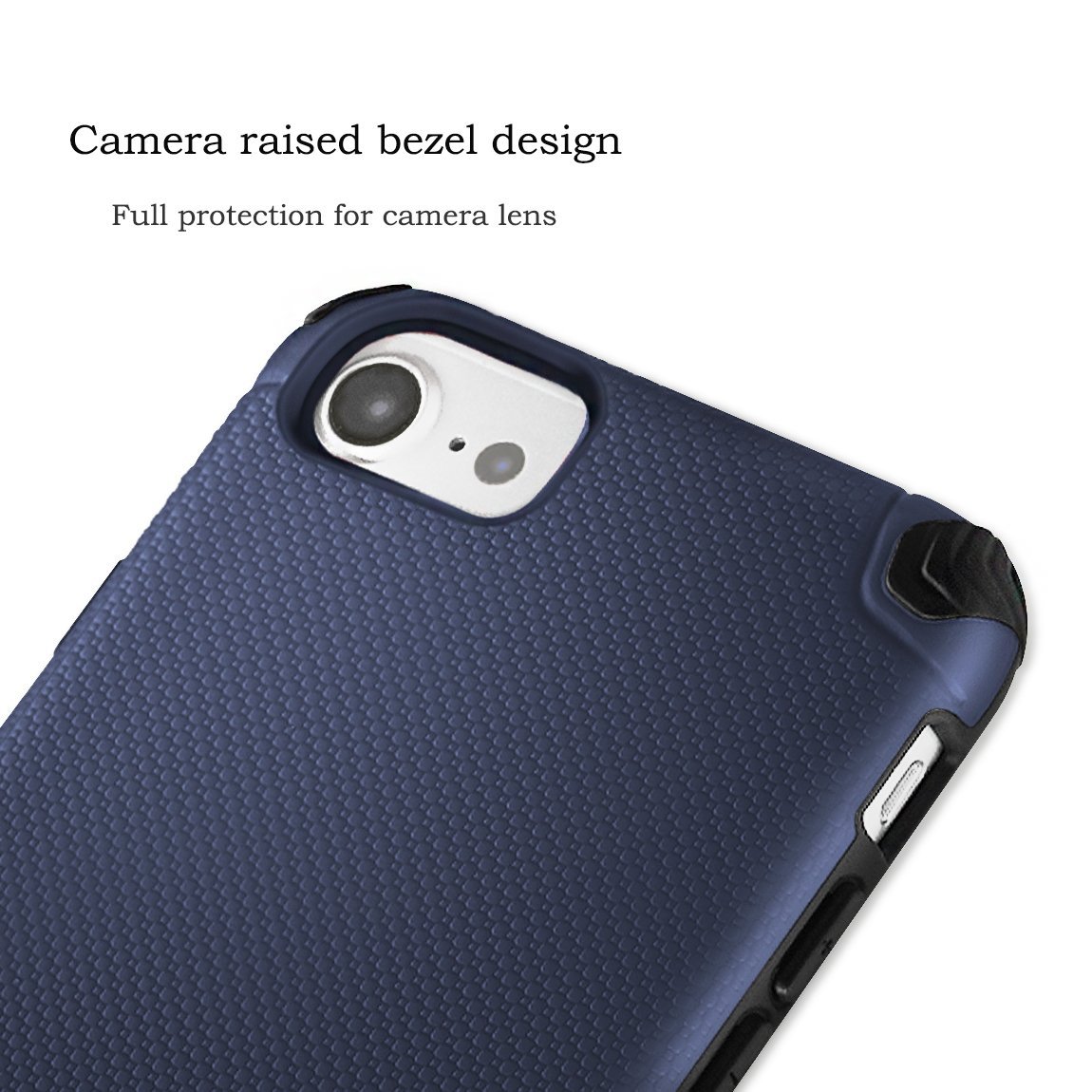 Capa Magnética Anti-Shock Light Armor para iPhone Capa protetora azul texturizada para smartphone com proteção para câmara