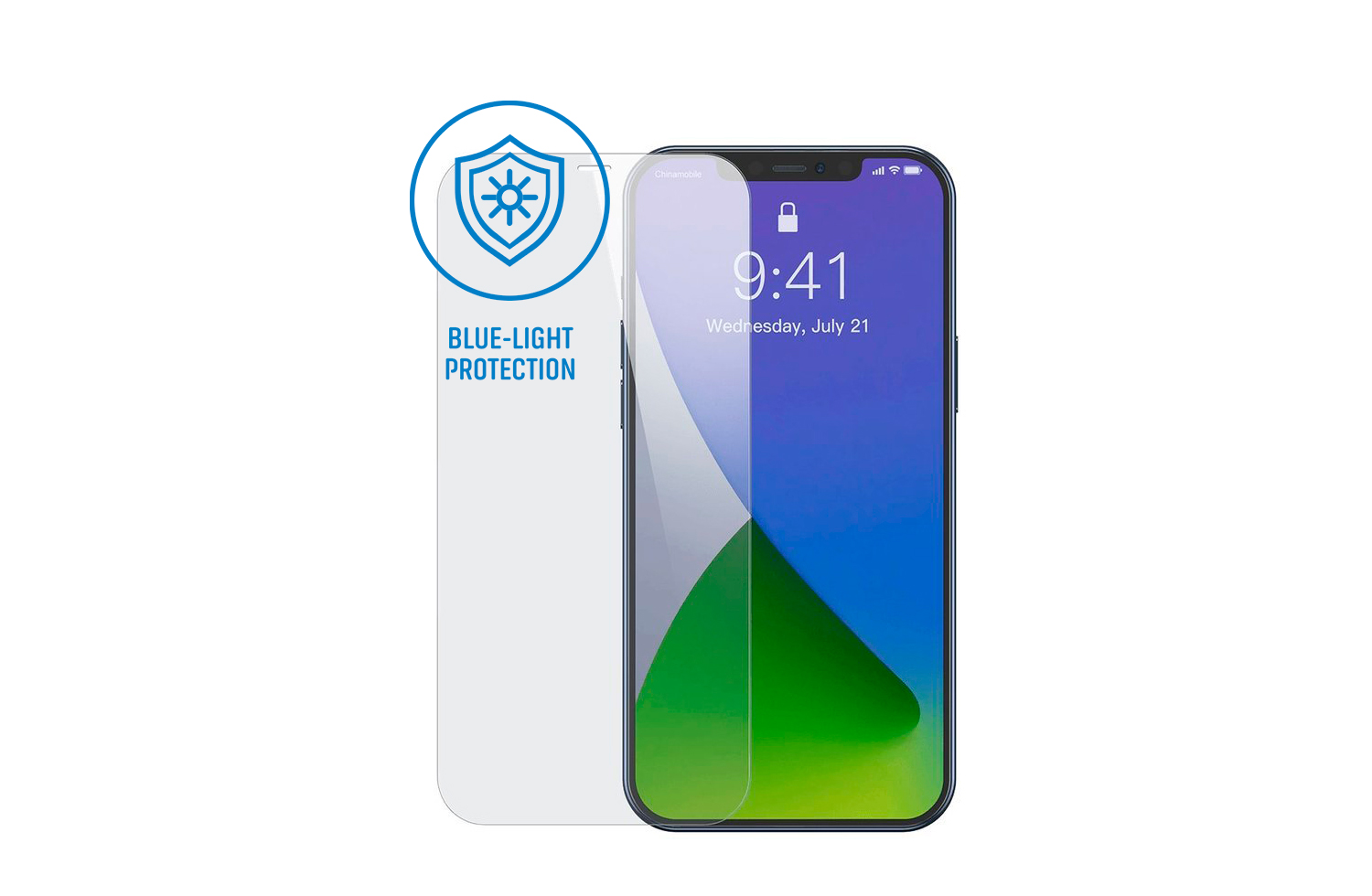 (Pack 2) Películas Protecção em Vidro Temperado Baseus Full-Glass Anti-Bluelight para iPhone 12/12 Pro Película protetora para ecrã de smartphone com proteção contra luz azul