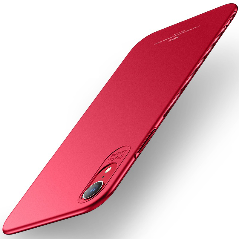 iPhone XR Capa Ultra-Fina Frosted (As capas rígidas mais finas do mercado) Capa protetora vermelha para smartphone com abertura para câmara e flash