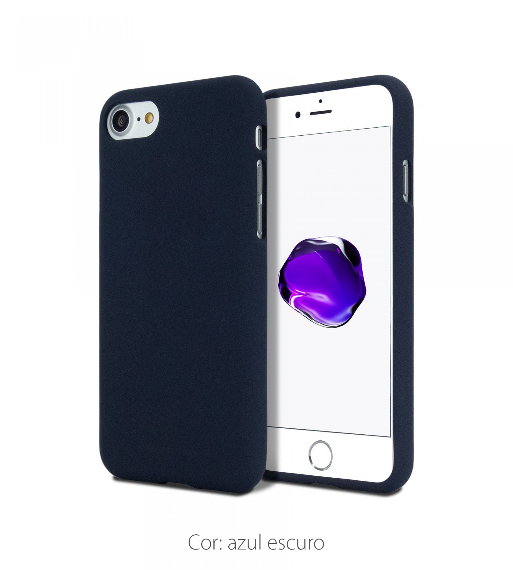 Capa Fina Silicone Soft Feeling Goospery para iPhone Capa protetora azul escuro para smartphone