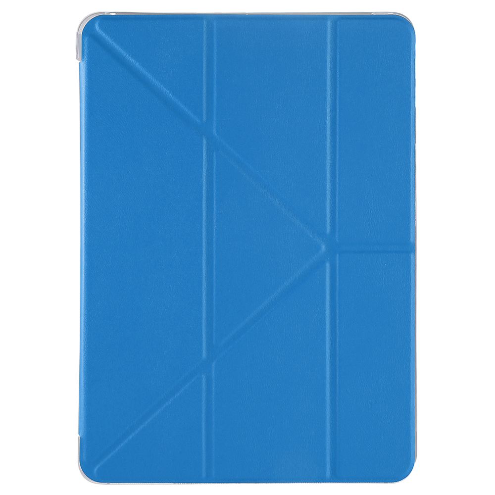 Capa protetora azul para tablet com padrões geométricos