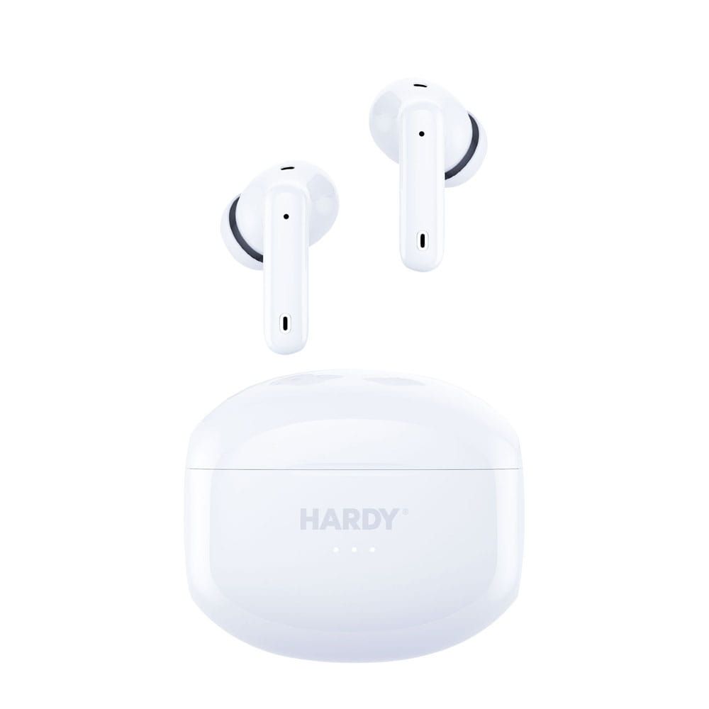 Auriculares 3mk Hardy LifePods Pro™ ANC - Branco Auscultadores sem fios brancos com estojo de carregamento branco HARDY