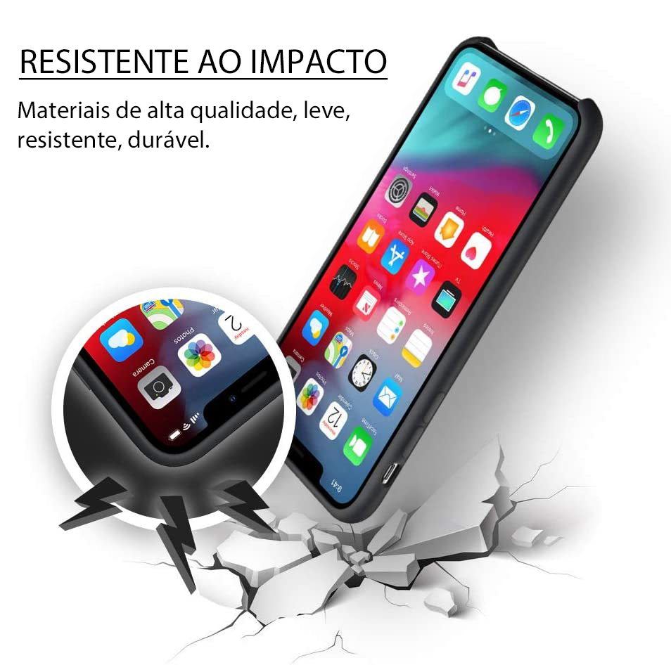 iPhone XR Capa Silicone Rígido Premium Rubberized OEM Telemóvel com capa resistente ao impacto e texto promocional