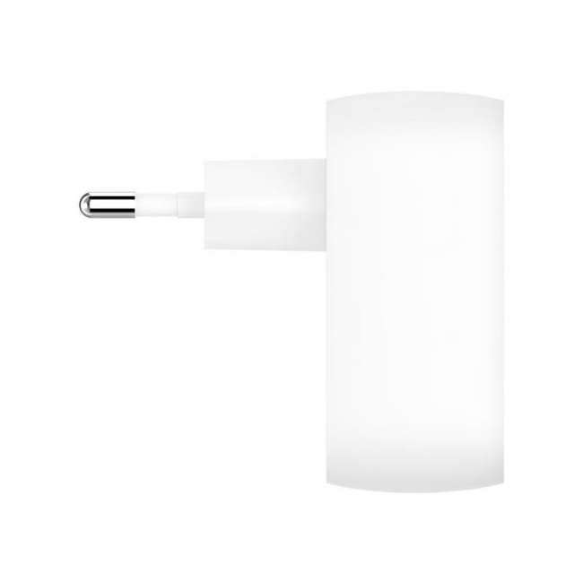 Carregador / Adaptador de corrente Belkin Dual 30W (USB-C + USB) Transformador branco com ficha de plugue europeu