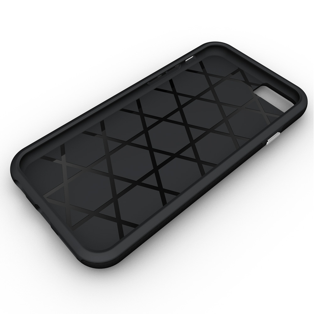 iPhone 6/6S Capa Anti-Shock Armor Rugged Capa protetora preta para smartphone com padrão geométrico no interior