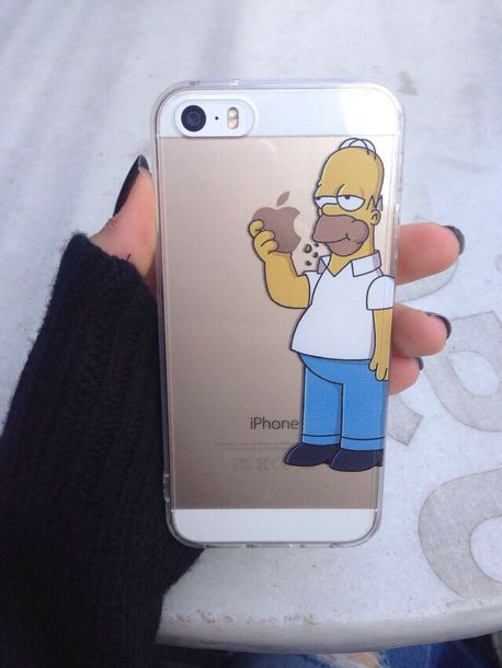 iPhone 4/4S Capa Fina Rígida Hommer Simpson iPhone com capa transparente ilustrada com Homer Simpson
