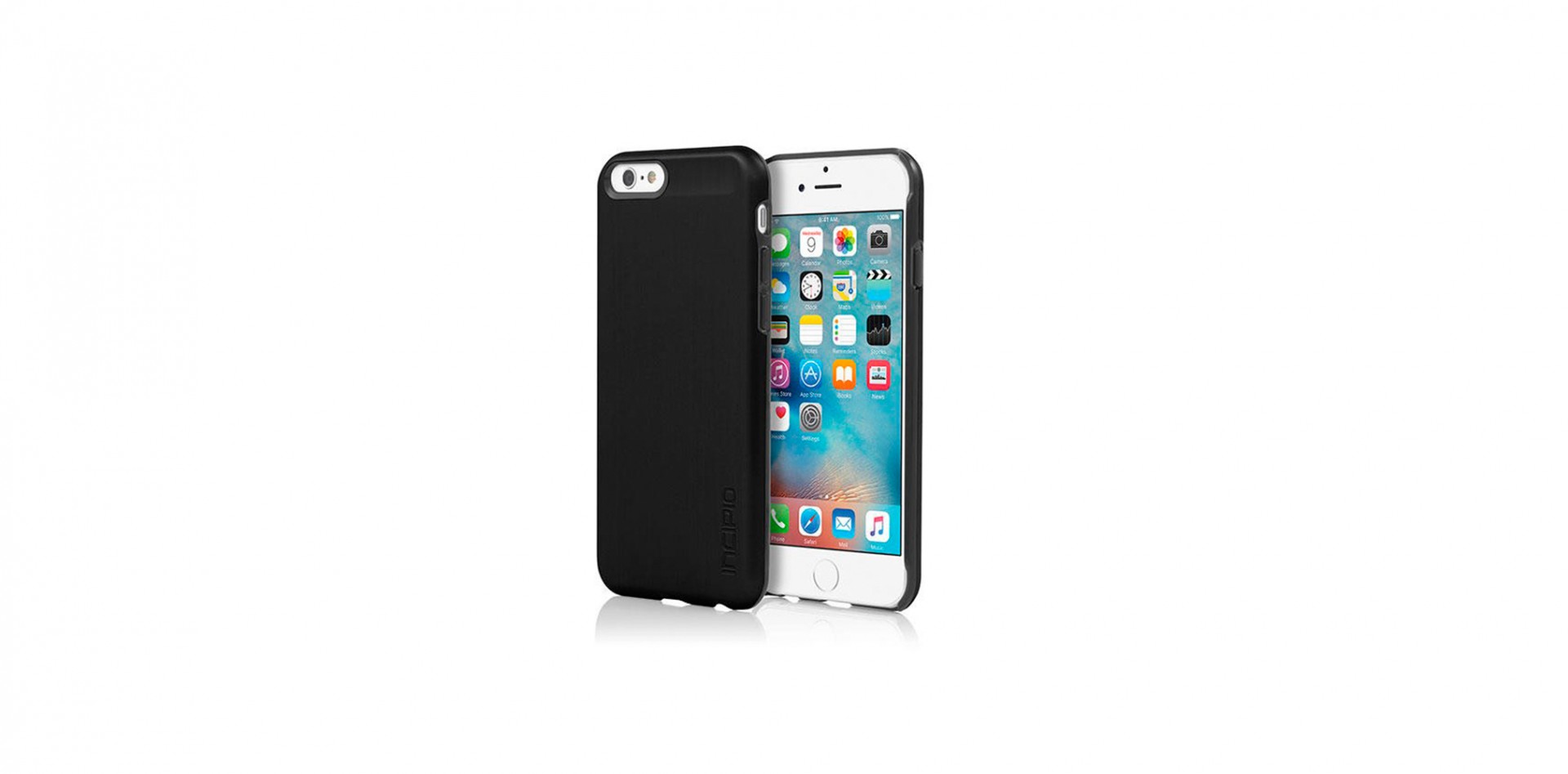 iPhone 6/6S Capa Alumínio Ultra-Fina INCIPIO Capa preta para iPhone com acabamento mate em fundo branco