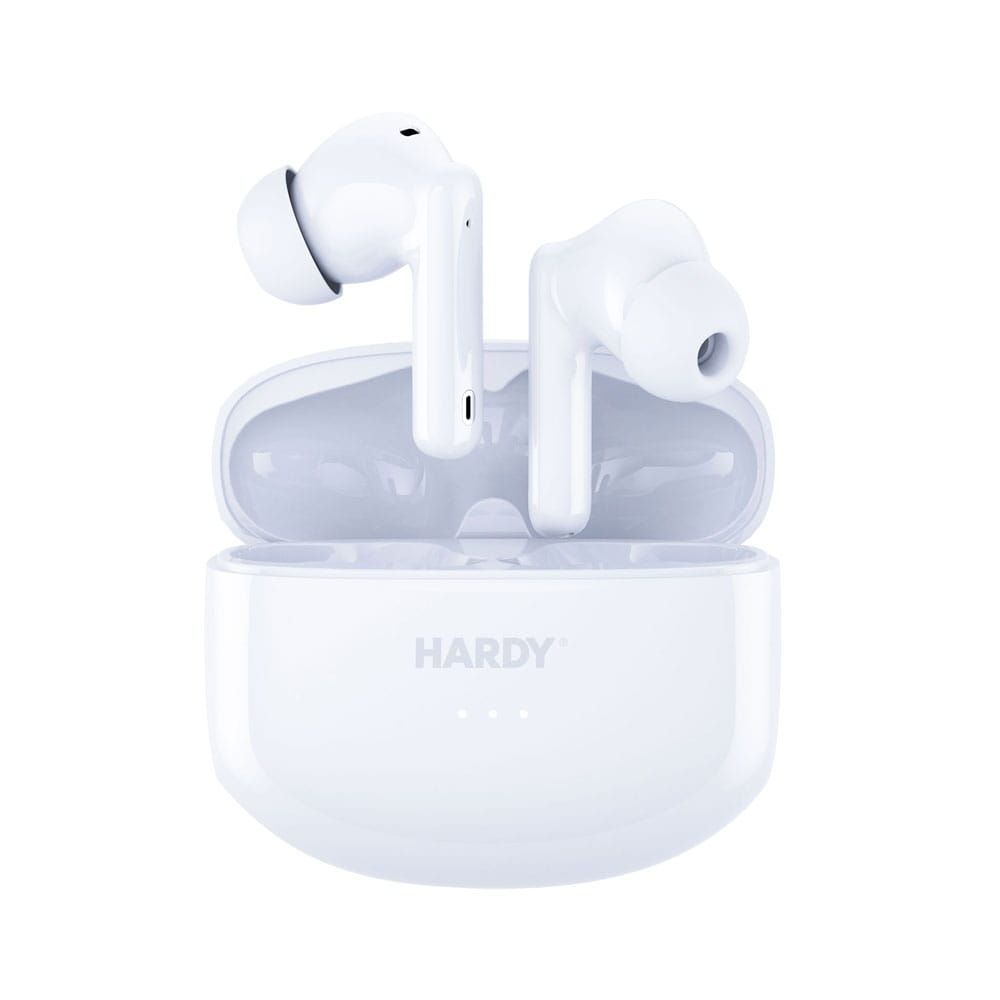 Auriculares 3mk Hardy LifePods Pro™ ANC - Branco Auriculares sem fios brancos com estojo de carregamento HARDY