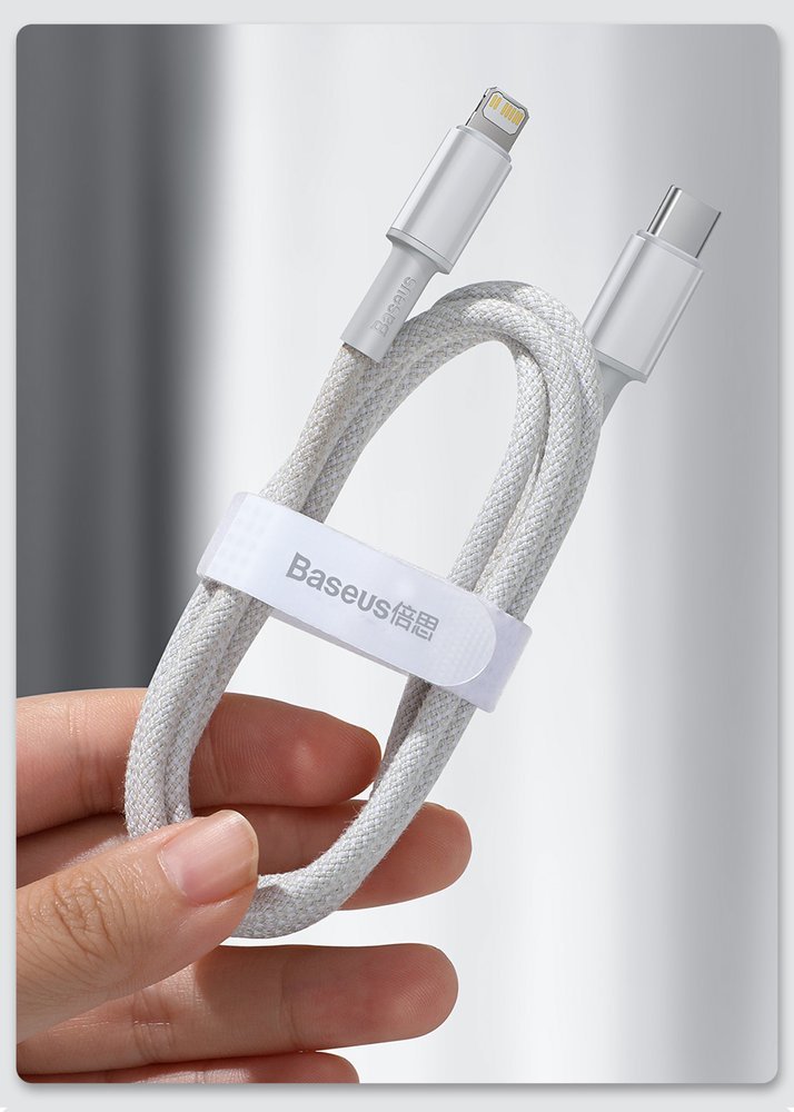 Cabo de carregamento Baseus com conexões USB-C e Lightning