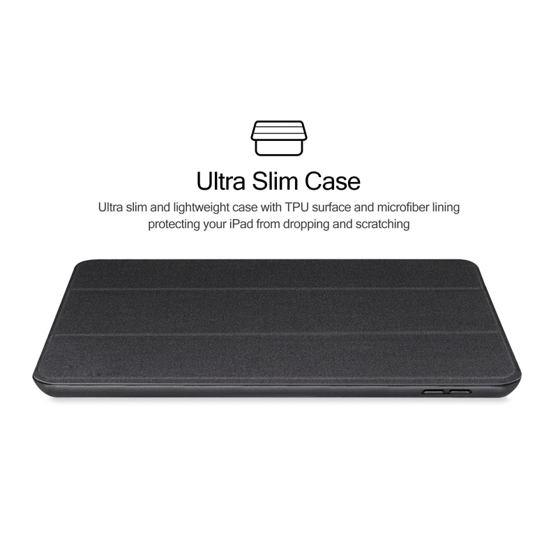 Capa Ringke Smart Case para iPad Pro 9.7'' Capa preta ultra fina para iPad sobre fundo branco com texto