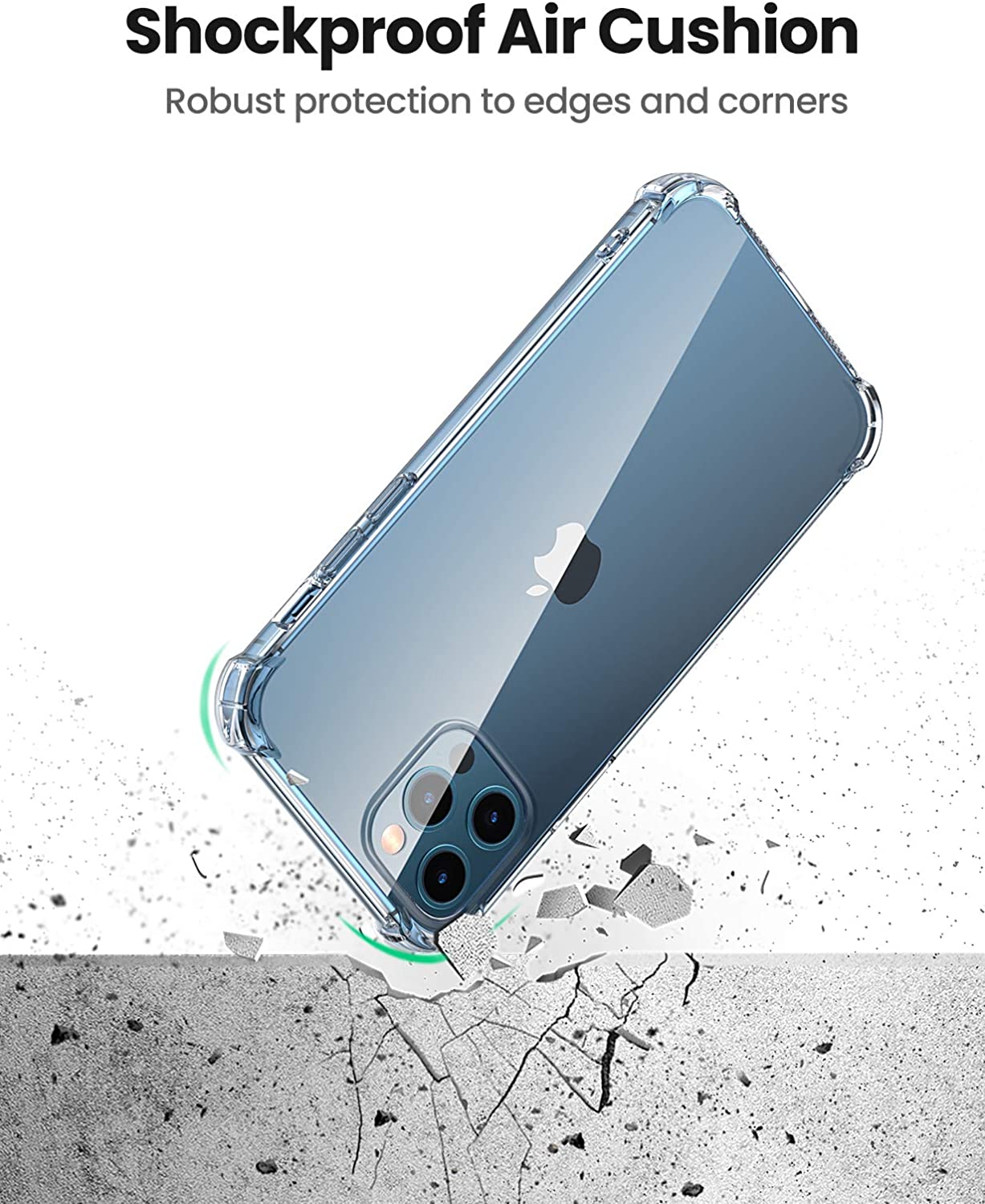 Capa Ugreen 100% Transparente Protective Silicone para iPhone 12 Pro Max Capa transparente para smartphone com proteção de ar nas bordas e cantos