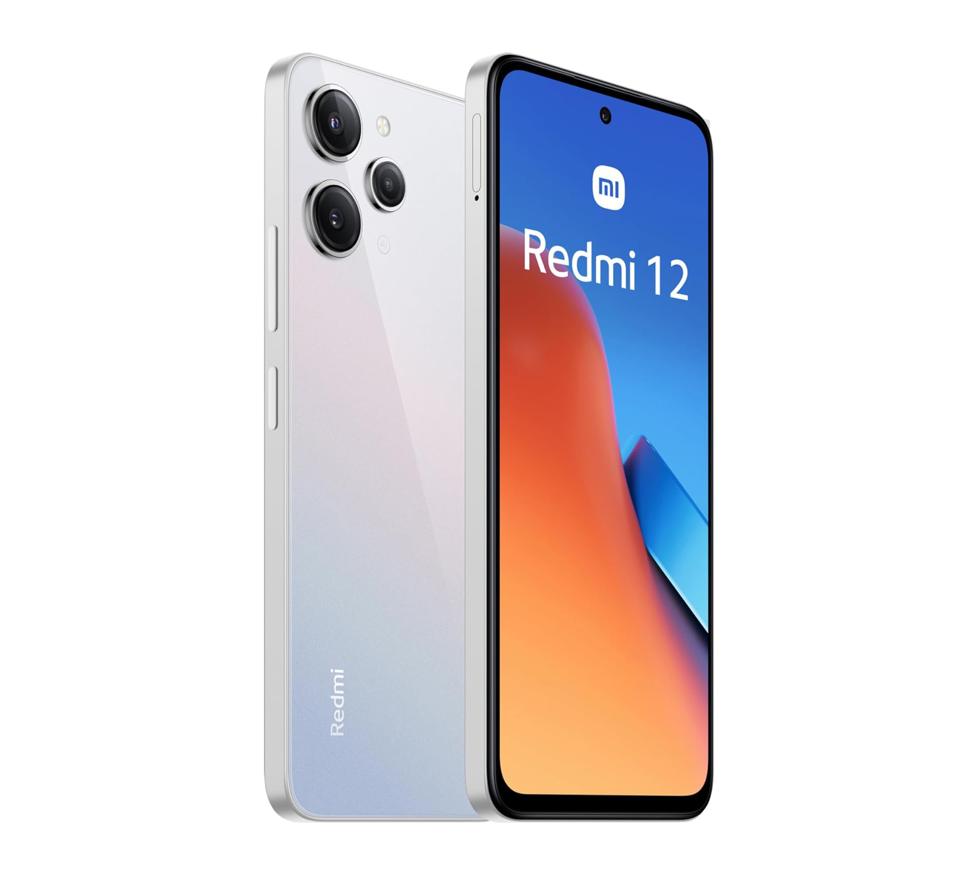 Xiaomi Redmi 12 8GB/256GB - Polar Silver Smartphone Redmi 12 branco com câmara tripla e ecrã a mostrar texto Redmi 12