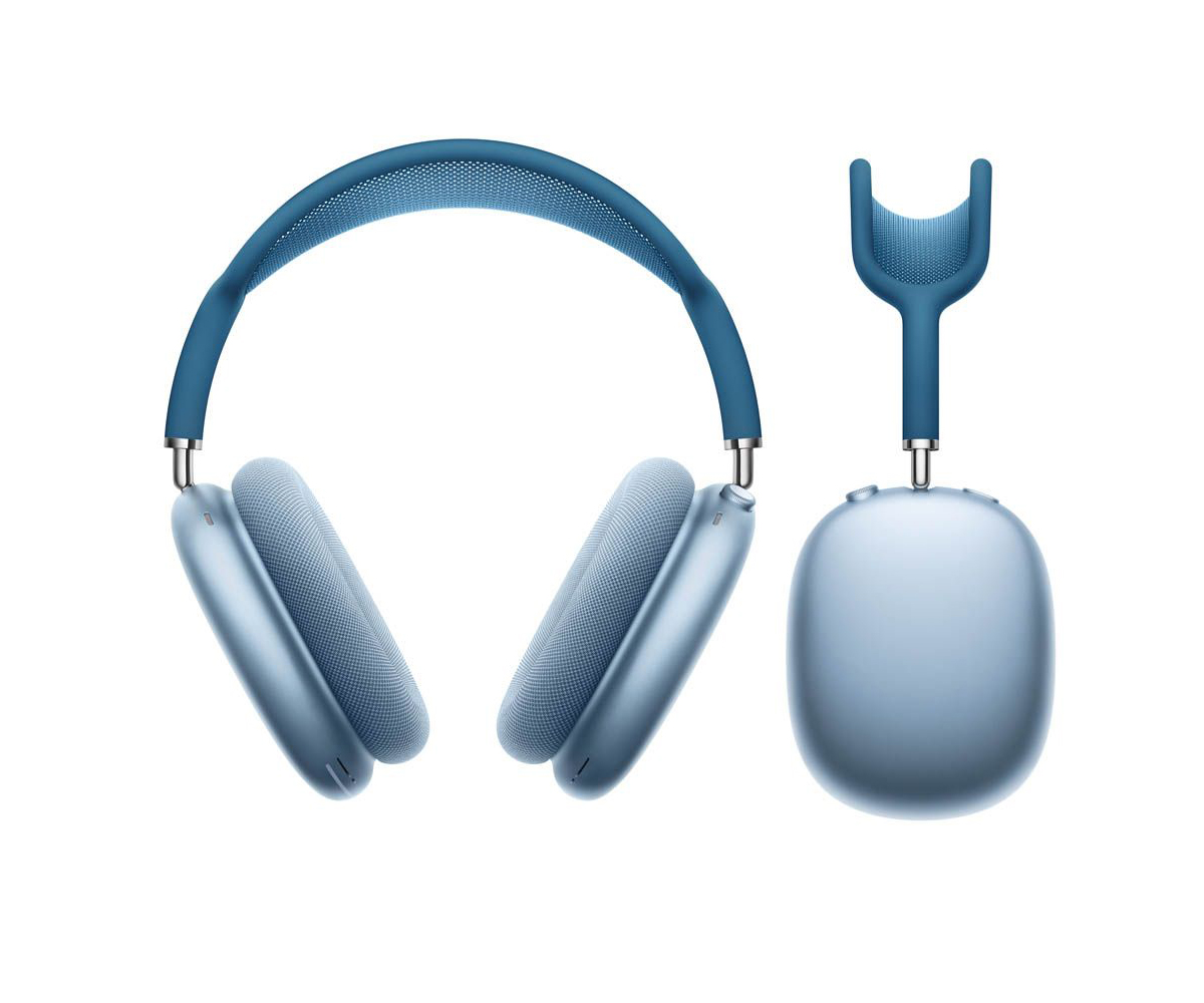 Apple AirPods Max Ausculadores azuis claros com almofadas macias e design moderno
