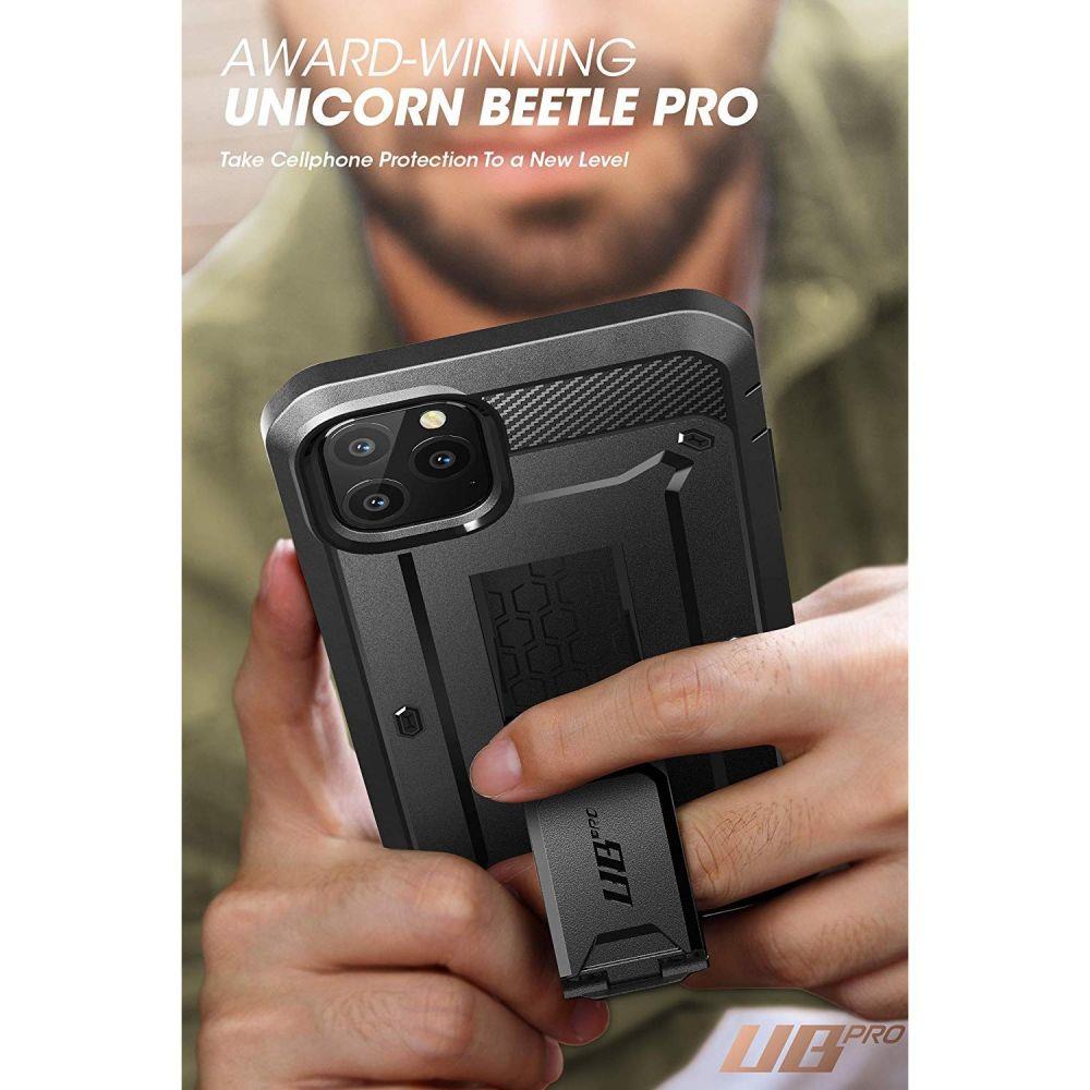 Capa Anti-Shock 360º Supcase Unicorn Beetle Pro para iPhone 11 Pro Smartphone com capa protetora negra robusta UNICORN BEETLE PRO com suporte integrado.