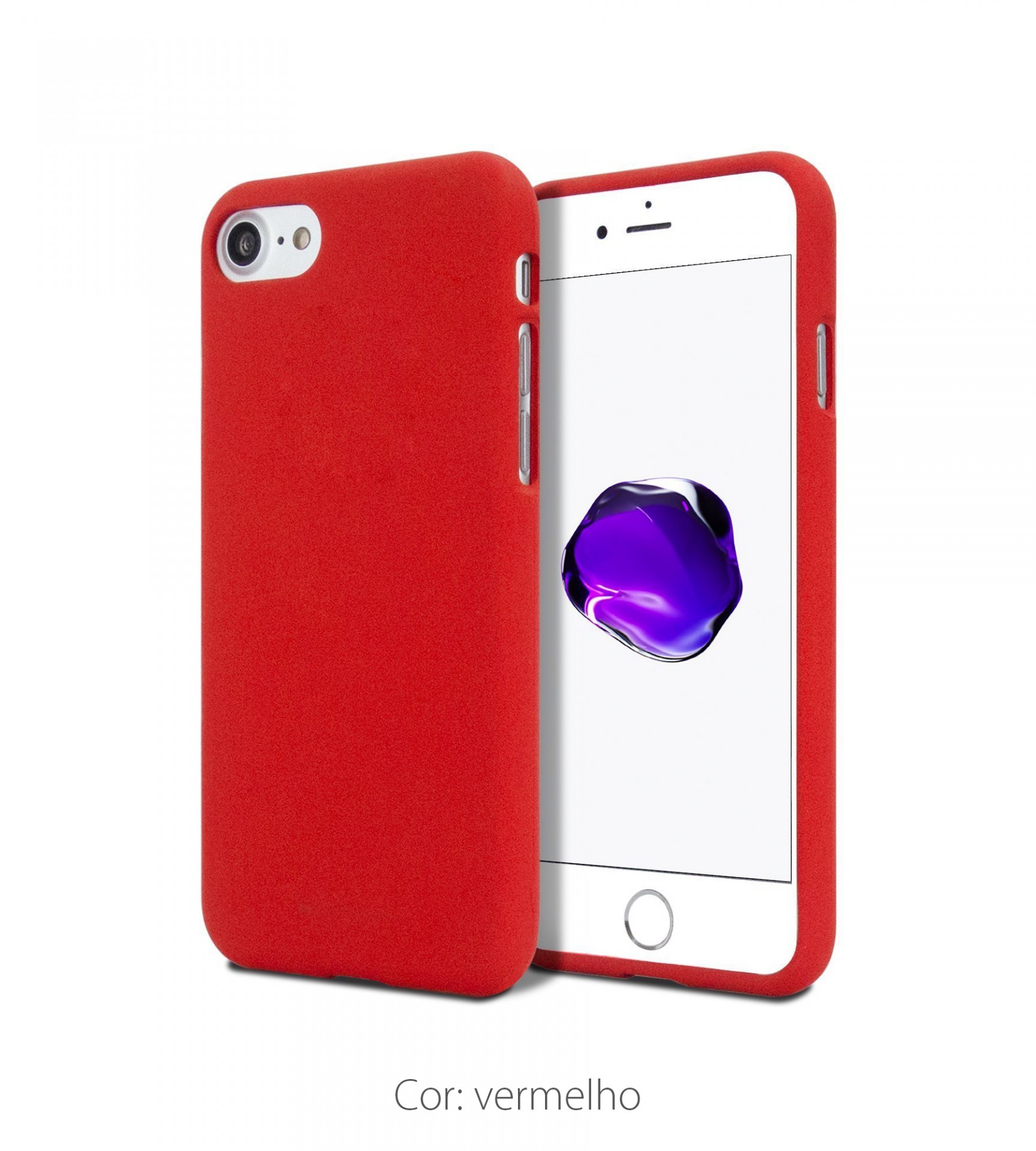 Capa Fina Silicone Soft Feeling Goospery para iPhone Capa protetora vermelha para iPhone com textura suave e ecrã ligado