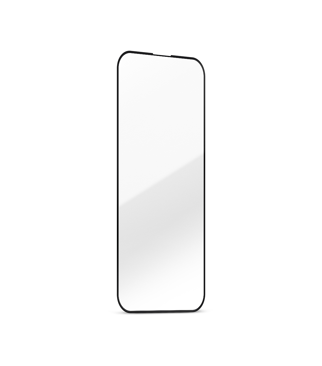 (Pack 2) Películas Full Glue APK em Vidro Temperado para iPhone 15 Pro Espelho rectangular com moldura preta e cantos arredondados