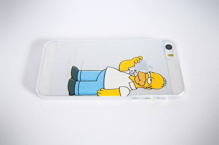 iPhone 4/4S Capa Fina Rígida Hommer Simpson Capa transparente de telemóvel com desenho de Homer Simpson