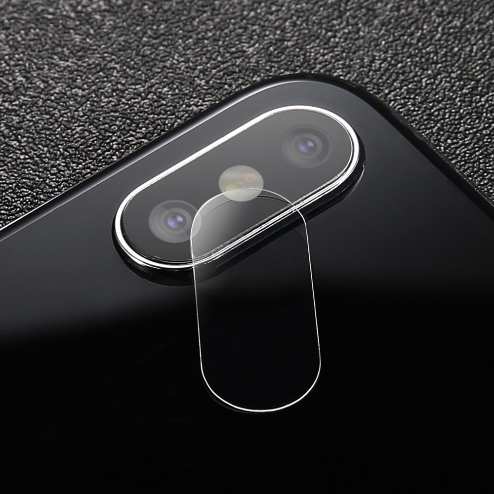 (Pack 2) Películas de Protecção de Câmara Traseira Baseus em Vidro Temperado para iPhone XS Max Câmara dupla de smartphone preto com película protetora transparente