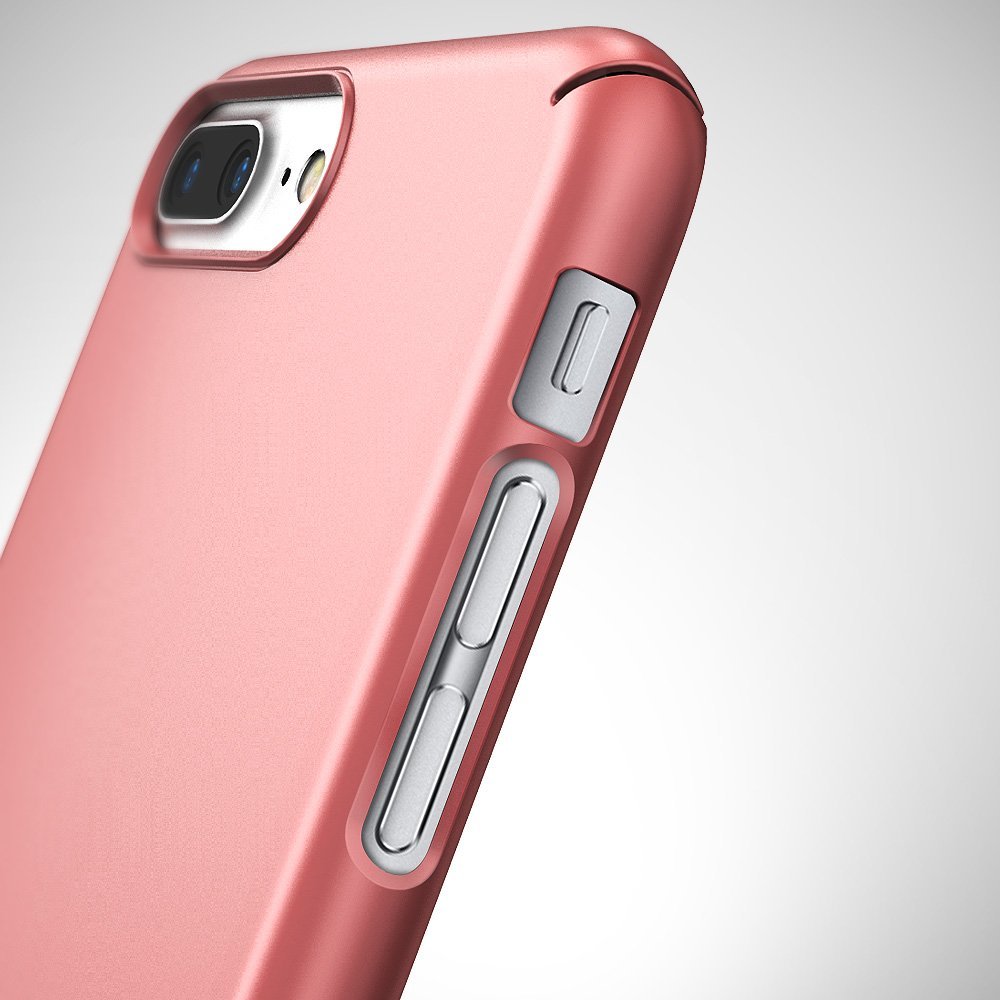 iPhone 7/8 Plus Capa Rígida Ultra-Fina Ringke Slim Capa protetora cor-de-rosa para smartphone com recortes para botões e câmera
