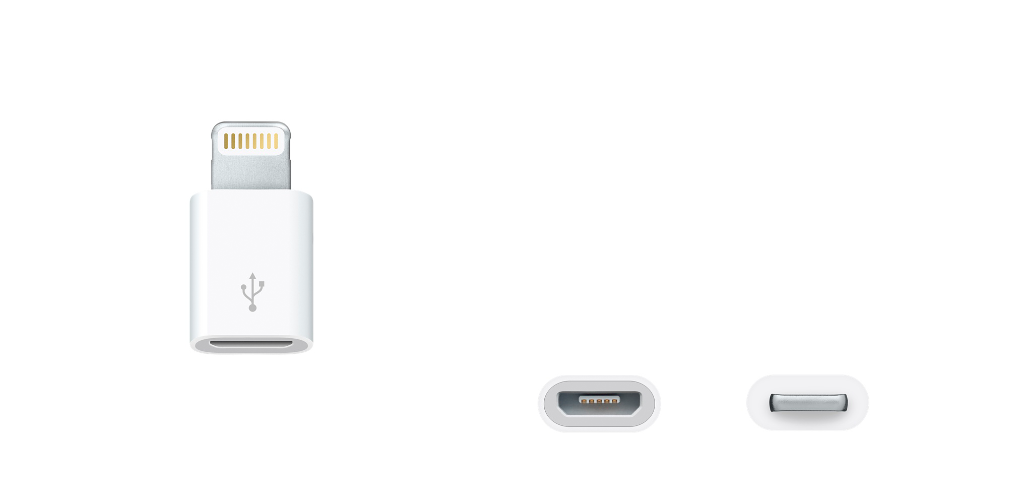 Adaptador Lightning para Micro USB da Apple Adaptador USB tipo C para Lightning branco