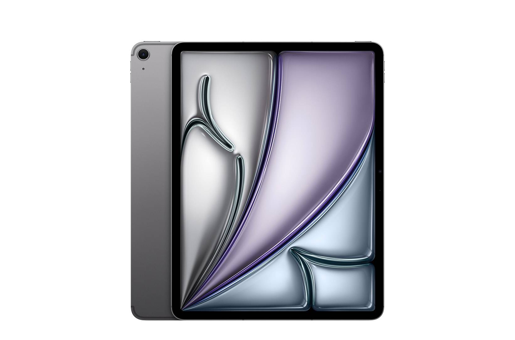 Tablet com ecrã colorido e traseira cinza escuro