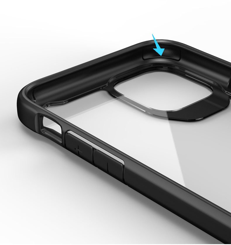 Capa Anti-Shock Proda Hart para iPhone 11 Pro Capa de telemóvel transparente com bordas pretas e botão destacado