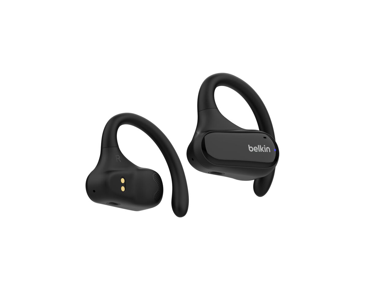 Auriculares Belkin SoundForm ClearFit - Preto Auriculares sem fios Belkin pretos com suporte para orelha