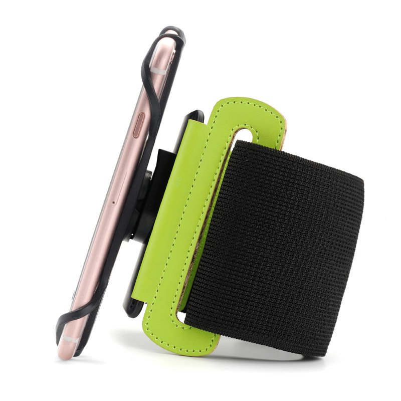 Sports Armband Universal / Bolsa Desportiva Forearm Suporte de braço para smartphone verde e preto com telemóvel