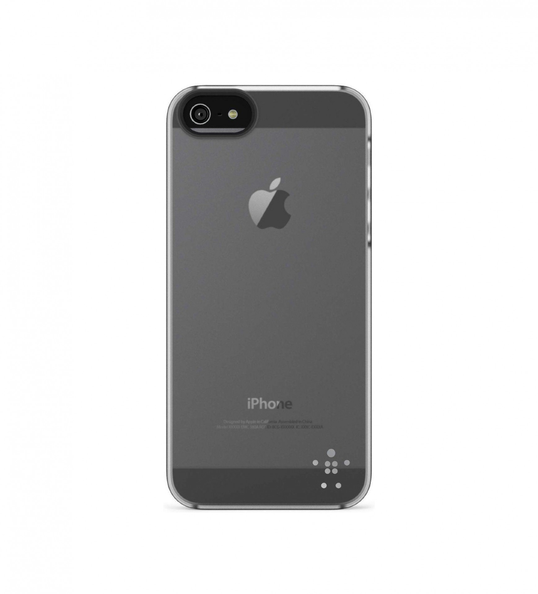 iPhone 5/5S/5SE Capa Rígida Belkin Transparente iPhone preto com capa transparente visto de trás