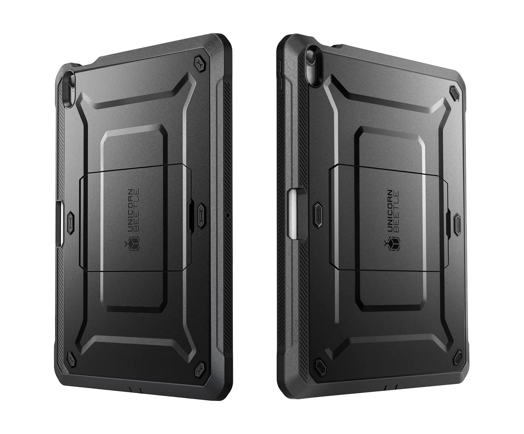 Capa Anti-Shock 360º Supcase Unicorn Beetle Pro para iPad 10.9'' Capa protetora negra para tablet com suporte traseiro e textura antiderrapante