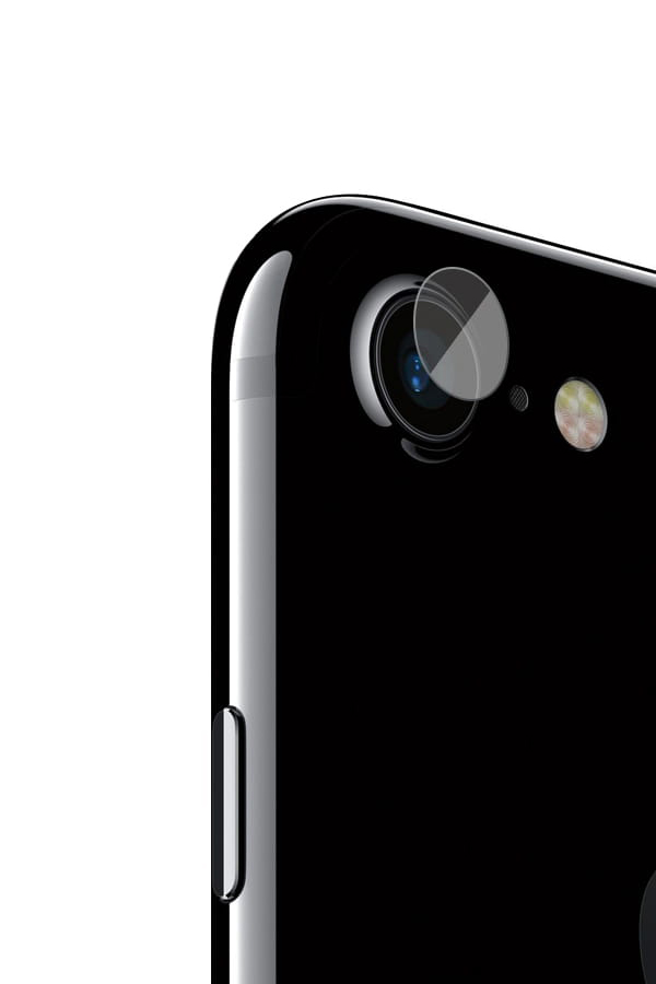 (Pack 4) Películas de Protecção de Câmara Traseira 3mk FlexibleGlass para iPhone SE/8/7 Smartphone preto com câmara traseira e flash