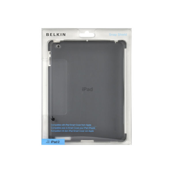 Capa Belkin Snap Shield Smoke Black para iPad 2 Capa protetora preta para iPad 2 da Belkin em embalagem transparente