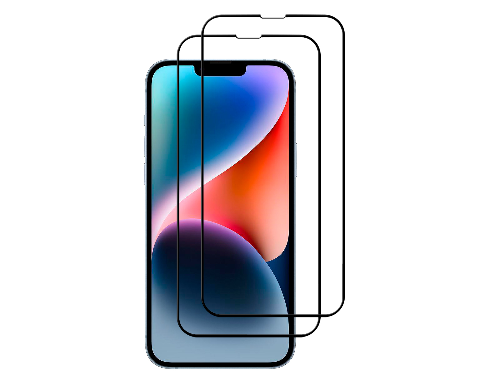 (Pack 2) Películas de Protecção 3D Full-Glue em Vidro Temperado Wozinsky para iPhone 14 Plus/13 Pro Max Smartphone com duas películas protetoras transparentes com bordas pretas